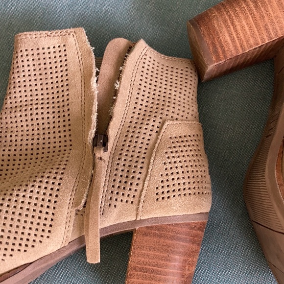 TOMS Majorca Perforated Suede Peep Toe Bootie - Picture 9 of 9